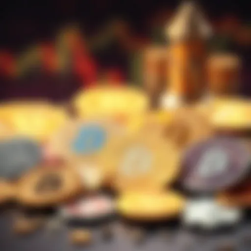 Illustration of diverse cryptocurrency coins illustrating investment options