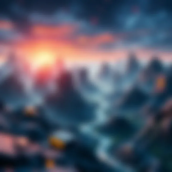 Exploring the Digital Landscape of the Metaworld A digital landscape representing the metaworld and its virtual environments