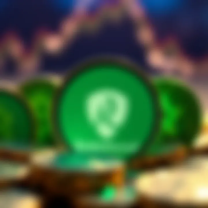 Cryptocurrency symbols with Robinhood logo