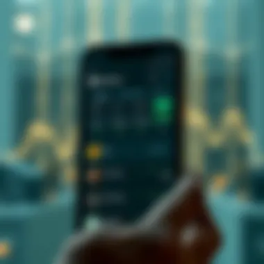 User interface of Robinhood app showcasing cryptocurrency options