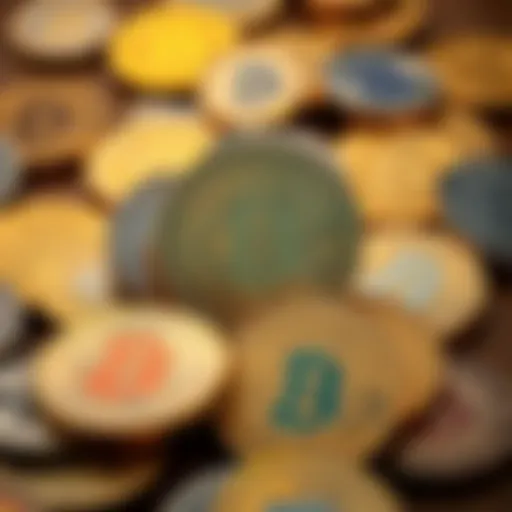 A Collection of Cryptocurrency Coins Diverse cryptocurrency coins