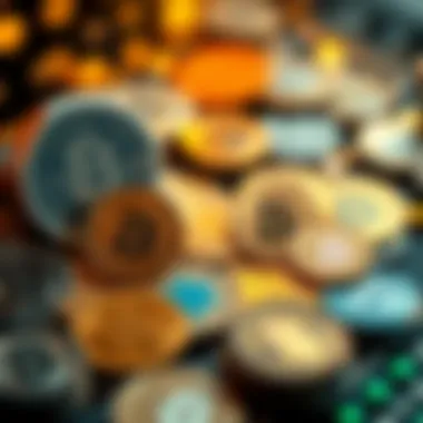 A visual representation of various cryptocurrencies