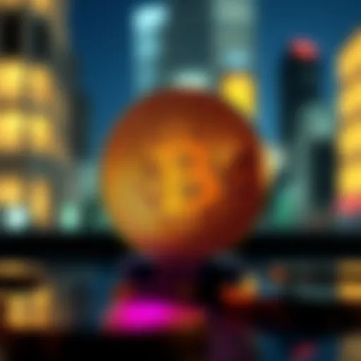 Bitcoin logo with a vintage vibe representing its early beginnings