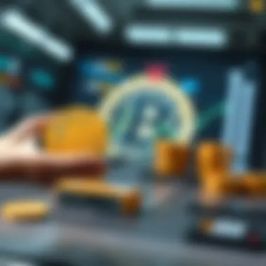 Illustration of the first Bitcoin transaction depicting digital currency exchange