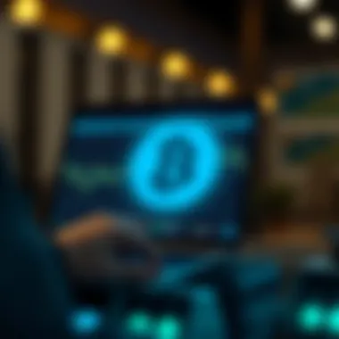 Visual representation of cryptocurrency transfer on Coinbase