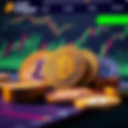 A digital representation of various cryptocurrencies supported by Coinsquare USA.