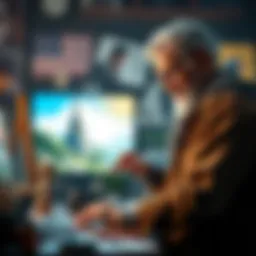 An artist designing a digital masterpiece