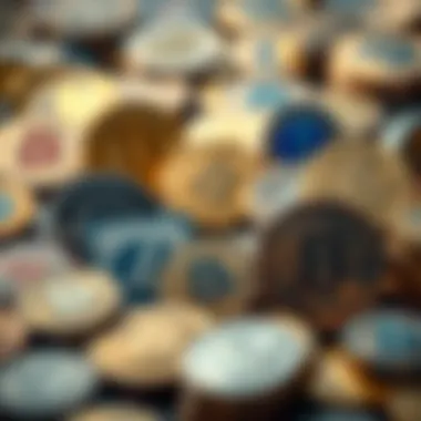 Visual representation of various cryptocurrencies