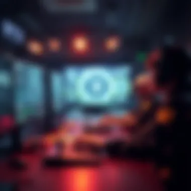 Cryptocurrency Gaming Concept Conceptual visualization of cryptocurrency gaming