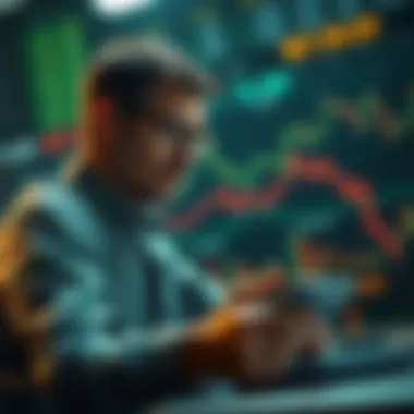 Trader utilizing money flow indicators for investment strategies