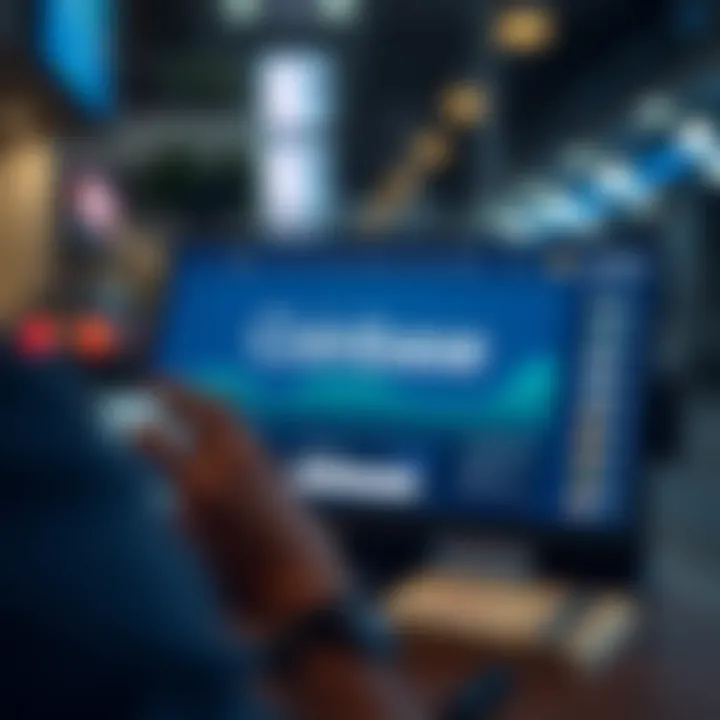 Illustration of the Coinbase platform interface