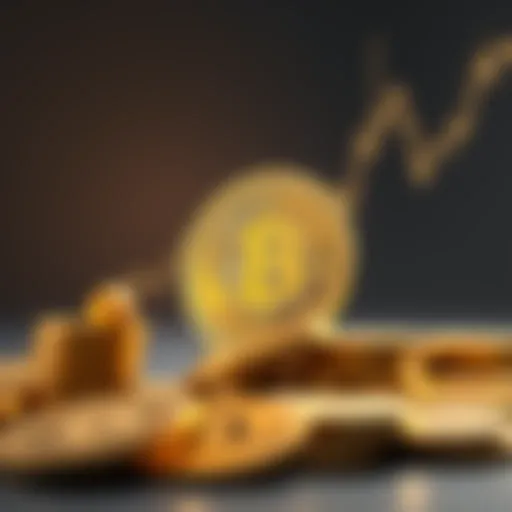 Conceptual representation of cryptocurrency savings growth