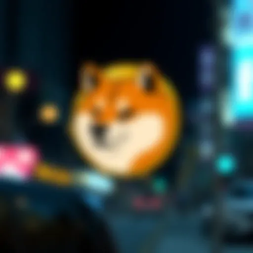 The Dogecoin logo featuring the Shiba Inu dog