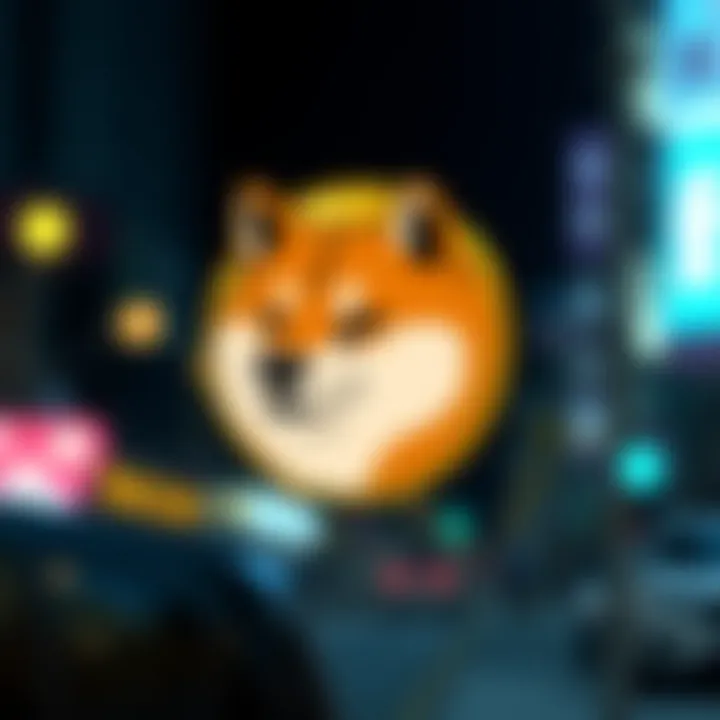 The Dogecoin logo featuring the Shiba Inu dog