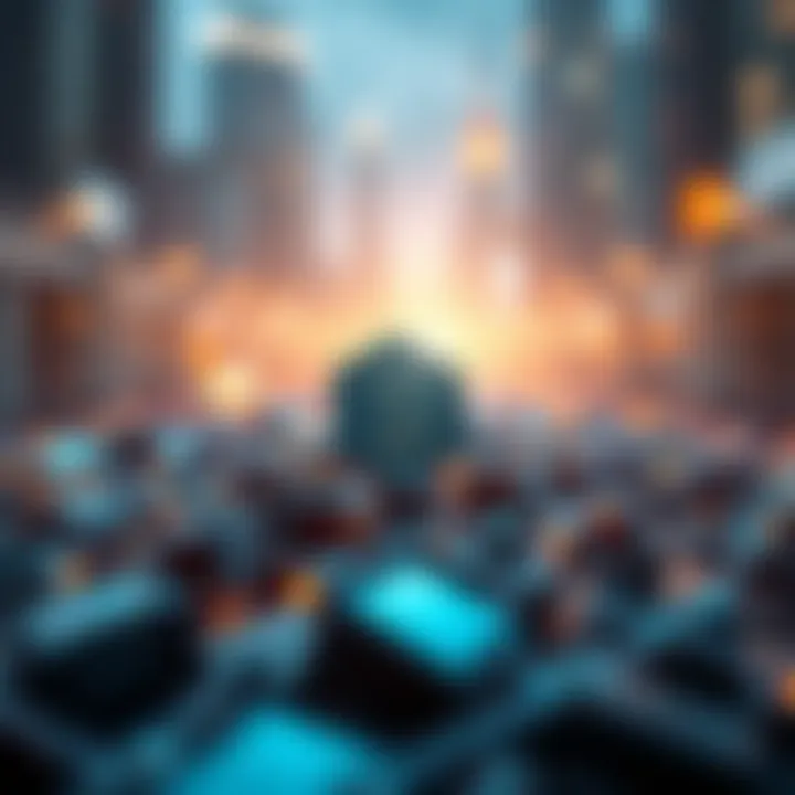 A visual representation of blockchain technology's impact on finance