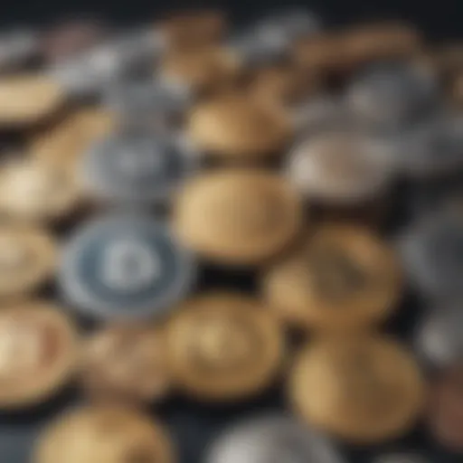 Visual representation of various cryptocurrencies