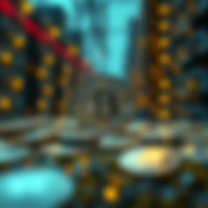 Conceptual image of the cryptocurrency ecosystem influenced by hash rate