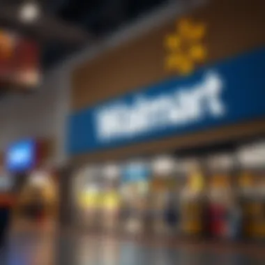 Walmart storefront showcasing cryptocurrency signage