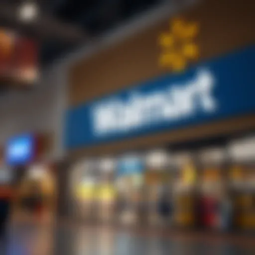 Walmart storefront showcasing cryptocurrency signage