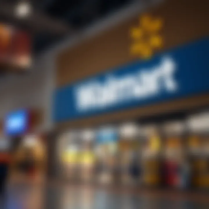 Walmart storefront showcasing cryptocurrency signage