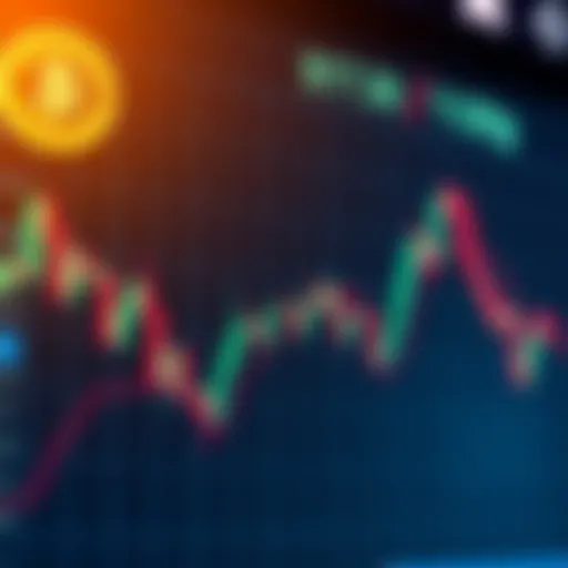 Candlestick Chart Illustrating Cryptocurrency Volatility A candlestick chart showcasing rapid price fluctuations in cryptocurrency
