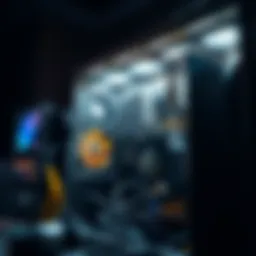 Advanced mining rig setup showcasing intricate hardware components