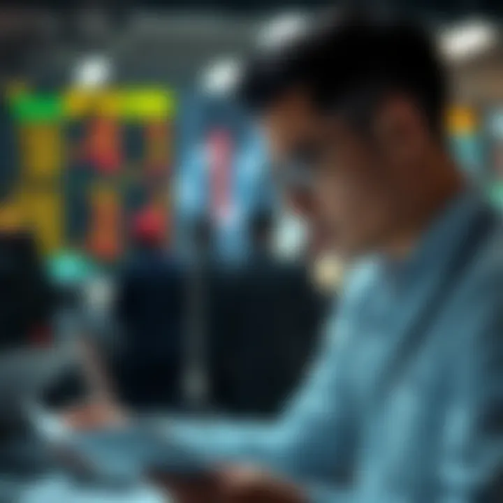 Strategizing for Investment in Currency A professional evaluating investment strategies in foreign exchange