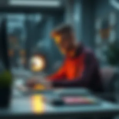 Efficient Work Usage of Ergopad A person using Ergopad while working efficiently