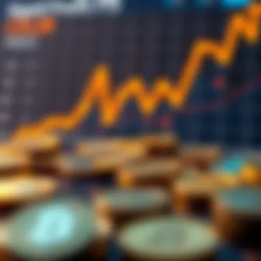 Graph showing rapid profit gains in selected cryptocurrencies