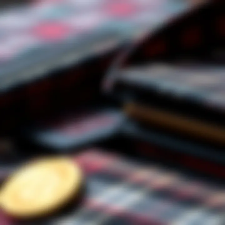 Materials in Plaid Wallets Close-up of materials used in plaid wallets