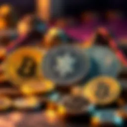 A digital representation of various altcoins