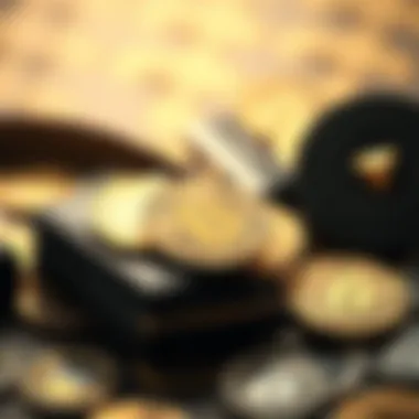 An intricate illustration showcasing different types of cryptocurrency wallets.