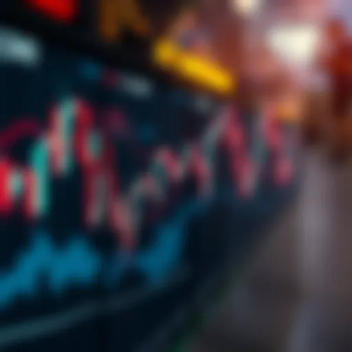 A detailed candlestick chart showcasing various patterns