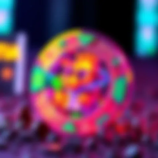 Digital representation of a non-fungible token with vibrant colors